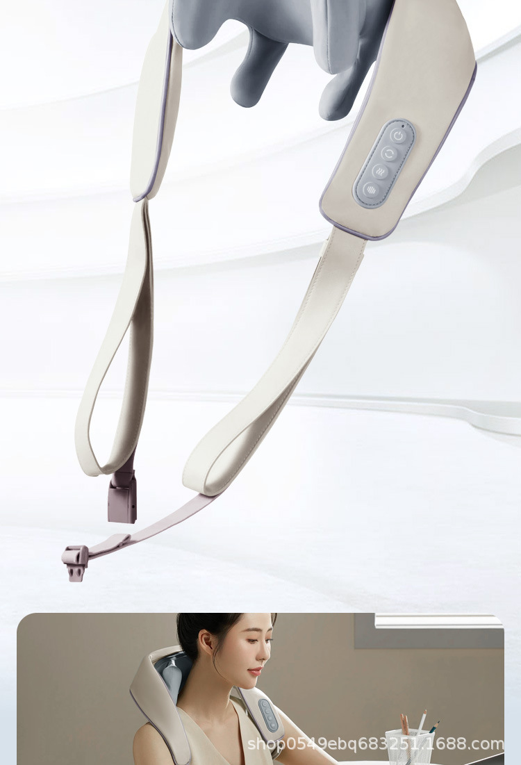 新款跨境斜方肌颈椎按摩仪颈部按摩器肩颈脖子揉捏按摩护颈仪披肩详情5