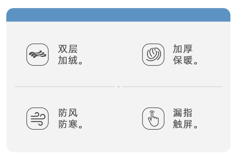 手套女士秋冬季针织防寒保暖骑行骑车加厚触摸屏学生五指露指手套详情2