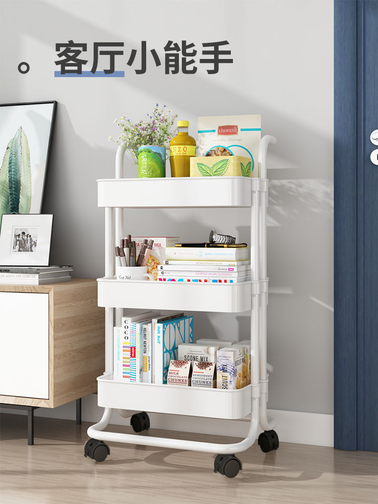 Floor-standing kitchen, mobile snack rack, trolley, storage rack, multi-layer kitchen storage, mobile snack trolley pic 12
