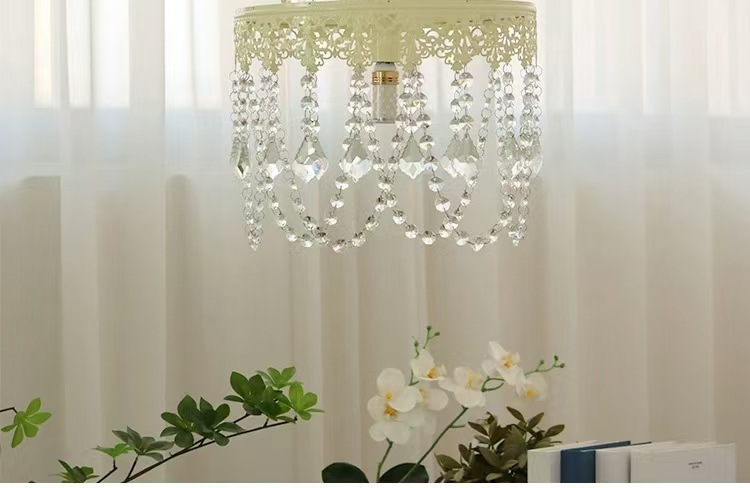 法式奶油风浪漫水晶吊灯美式轻奢玄关过道床头衣帽间公主房灯具详情10