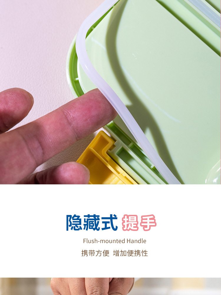 饭盒食品级塑料上班族午餐盒带餐具独立密封分格手提便当盒沙拉盒详情16