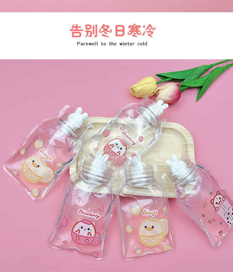 冬季透明热水袋卡通PVC可爱暖身暖水袋学生冲水暖宝宝logo防漏详情5