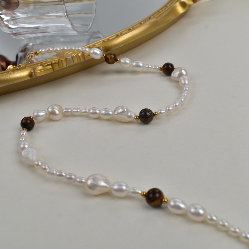 巴洛克异形珍珠项链天然淡水高级感时尚珍珠颈链穿搭毛衣链轻奢详情8