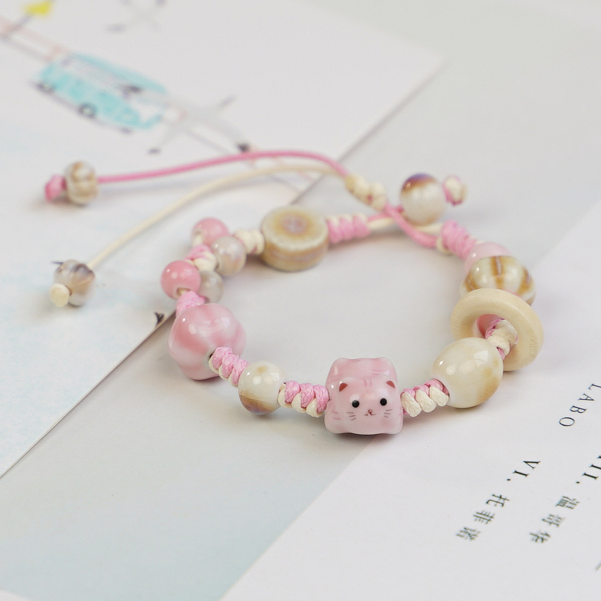 New Chinese-style drawstring bracelets for men and women, festival gifts, ceramic, fresh, individual and trendy factory supply wholesale pic 3