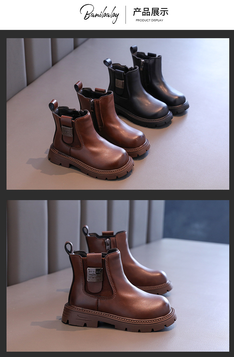 女童靴子加绒马丁靴2024秋冬季新款棉靴小女孩公主短靴百搭烟筒靴详情7