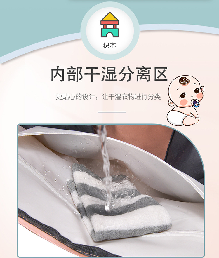 新款大容量多功能三用斜挎保温母婴包待产包妈咪包双肩背包妈妈包详情9