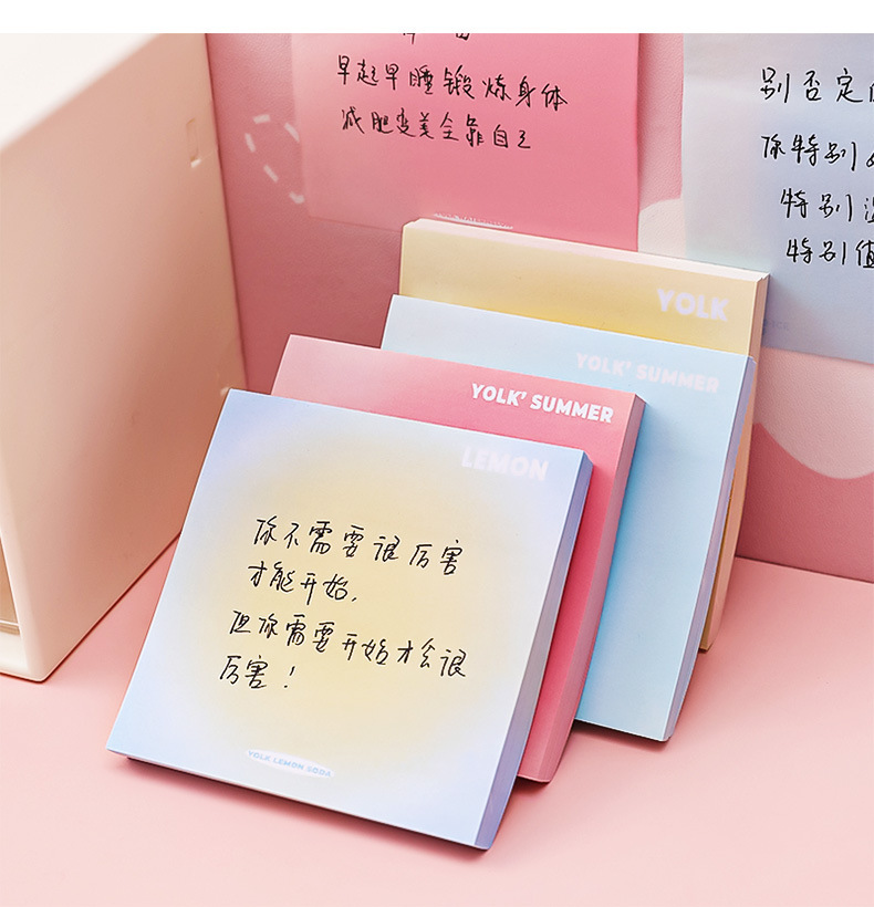 Gradient color sticky note paper, student n times blush, gradient planner sticky note book, student planner halo sticky note paper pic 12