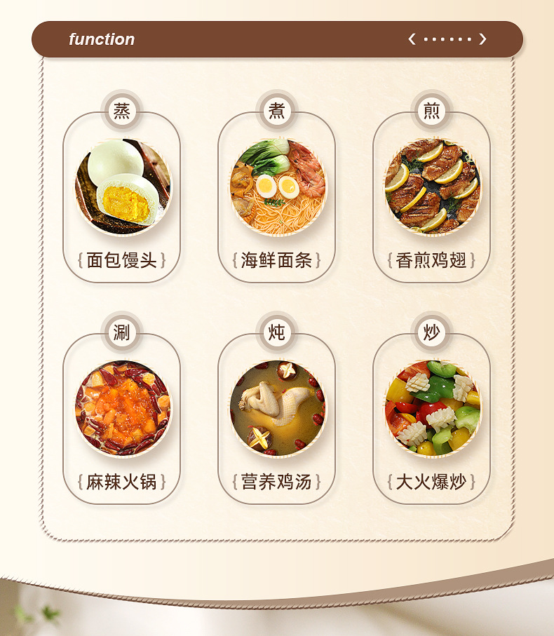 电煮锅多功能家用煎炒蒸煮电炒锅宿舍学生锅煮饭泡面电火锅炒菜锅详情5