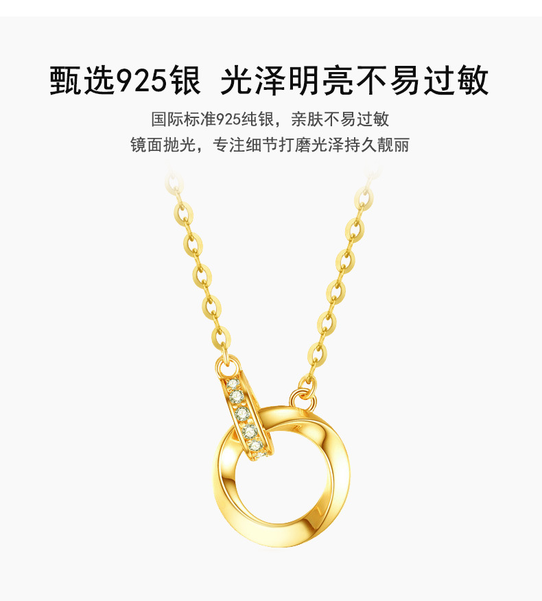 925纯银项链莫比乌斯吊坠女锁骨链小众轻奢ins青岛批发高级感配饰详情7