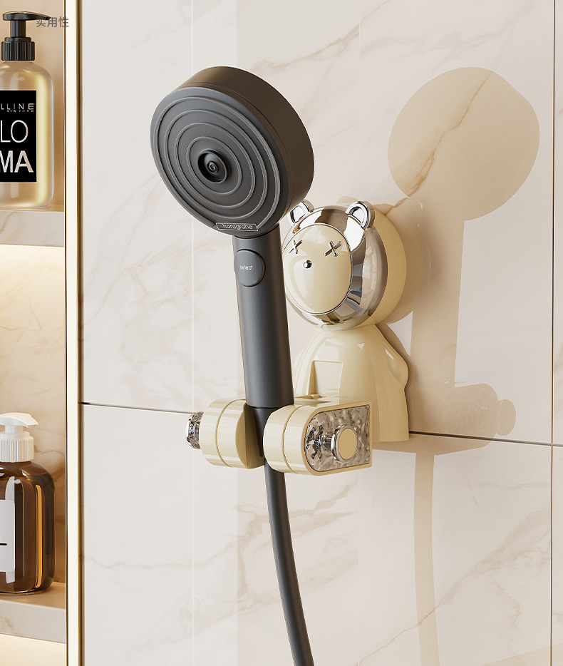 浴室多功能轻奢花洒置物架面免打孔沐浴支架高颜值可移动洗澡神器01098-012详情13