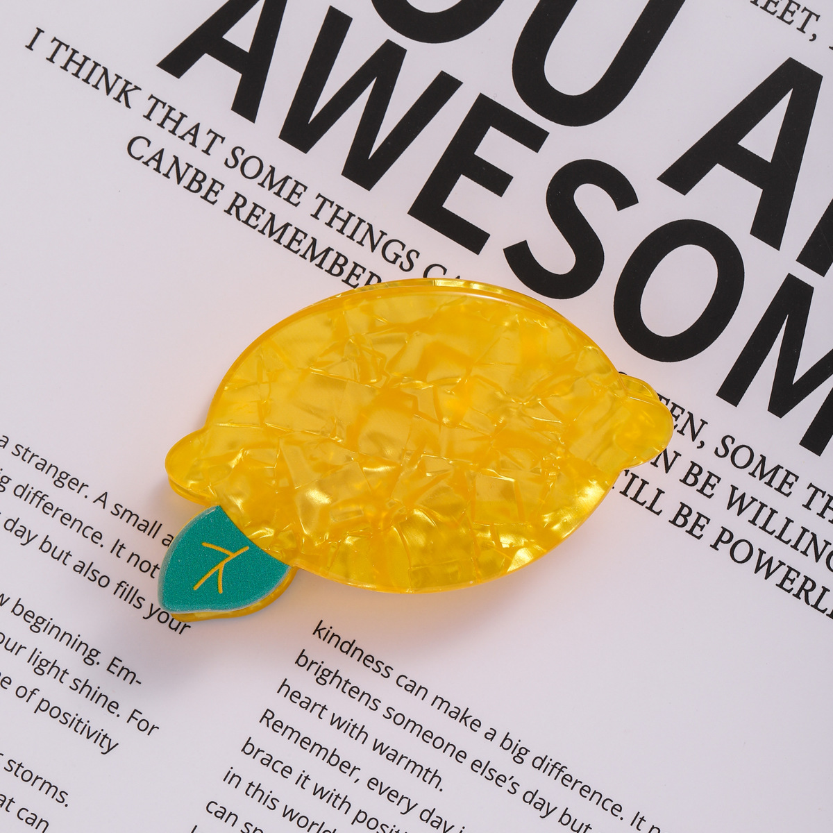 跨境创意水果发夹大小号柠檬发抓鲨鱼夹饰品女发饰半扎发春夏百搭详情6