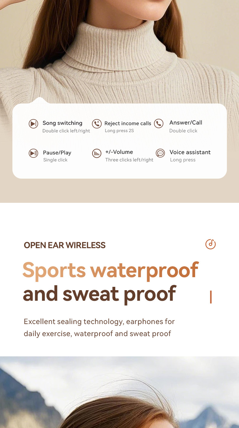 M115OWS wireless headphones dual-ear private mold Factory 2025 Blue Tooth Hua High-fidelity Stereo noise-cancelling ear-hanging style pic 15