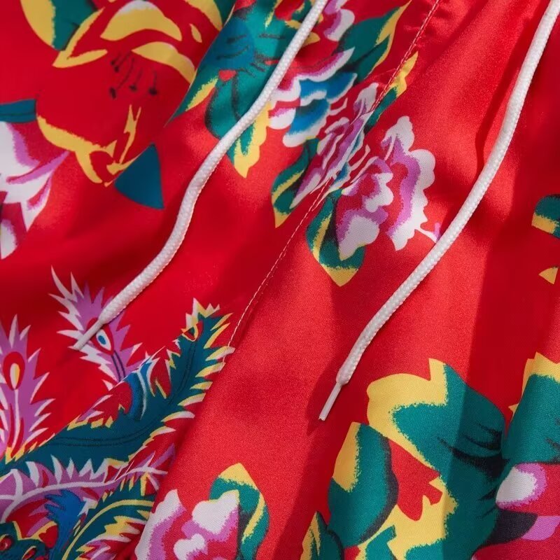 2025 Northeast Big Flower Pants for men, summer shorts, Chinese-style casual beach pants, 5-point team, trendy men and women pic 9