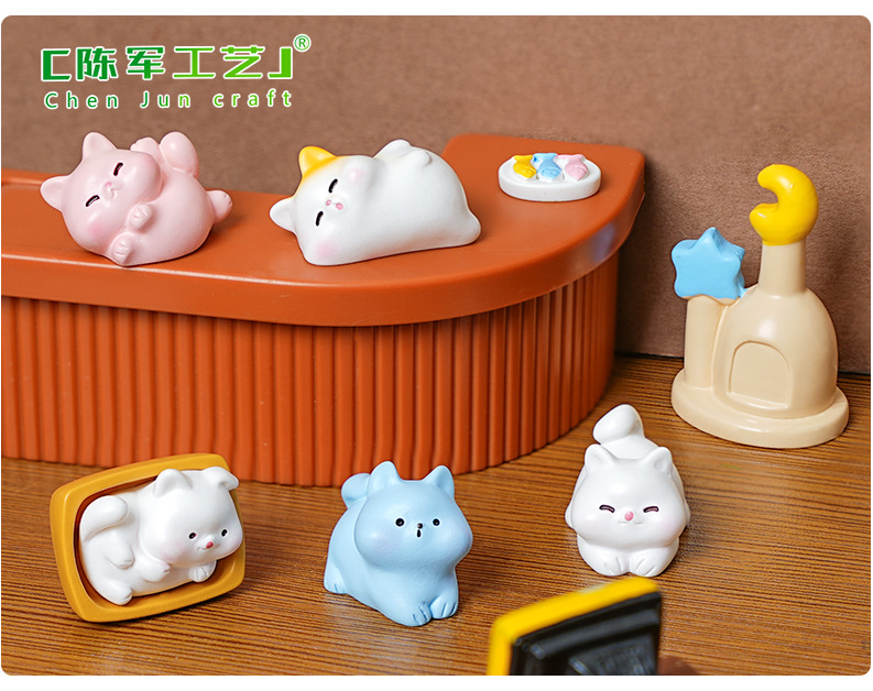 Cute mini cats, diy decorative accessories, micro-landscape desktop, car miniature dollhouse small ornaments pic 37