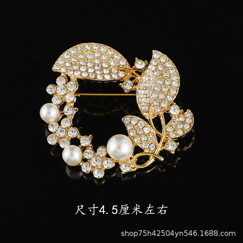 韩版质感胸针女高级感合金胸花轻奢小众镶钻固定防走光别针大衣饰详情26