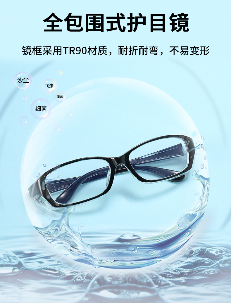 变色防雾护目镜男女防风沙防花粉防飞沫骑行护目镜防蓝光防护眼镜详情5