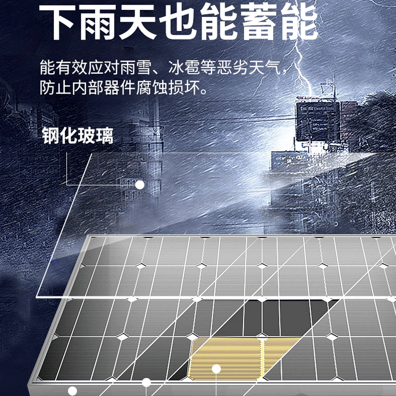 单晶100W6V太最能光伏板高效A级片家用储电太阳能板厂家供货详情5