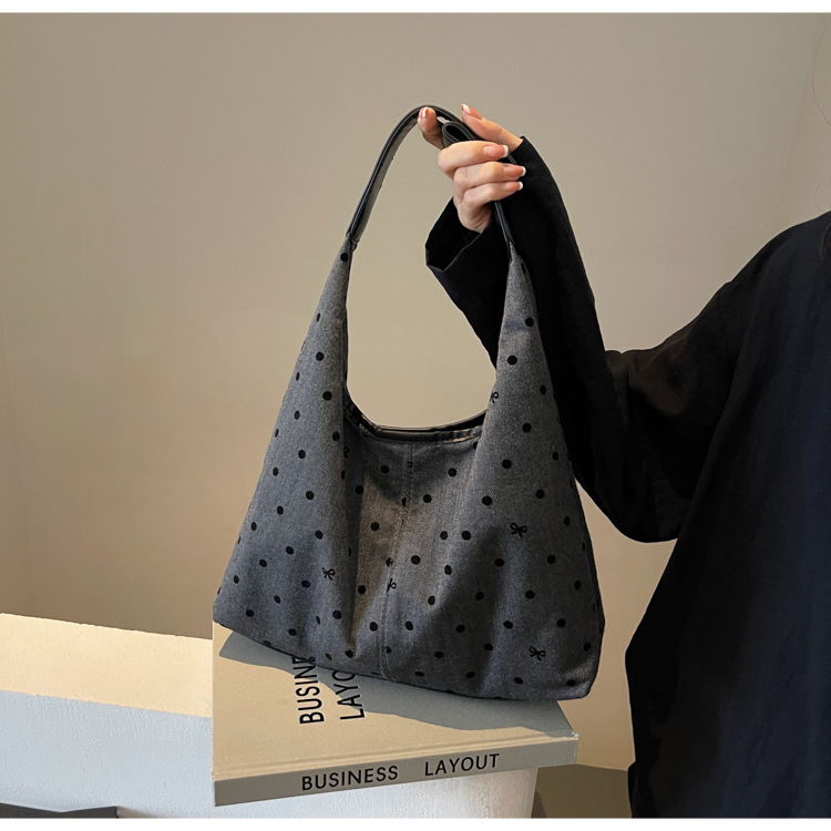 通勤大容量女包新款流行波点单肩包时尚百搭托特水桶包都市斜挎包详情38