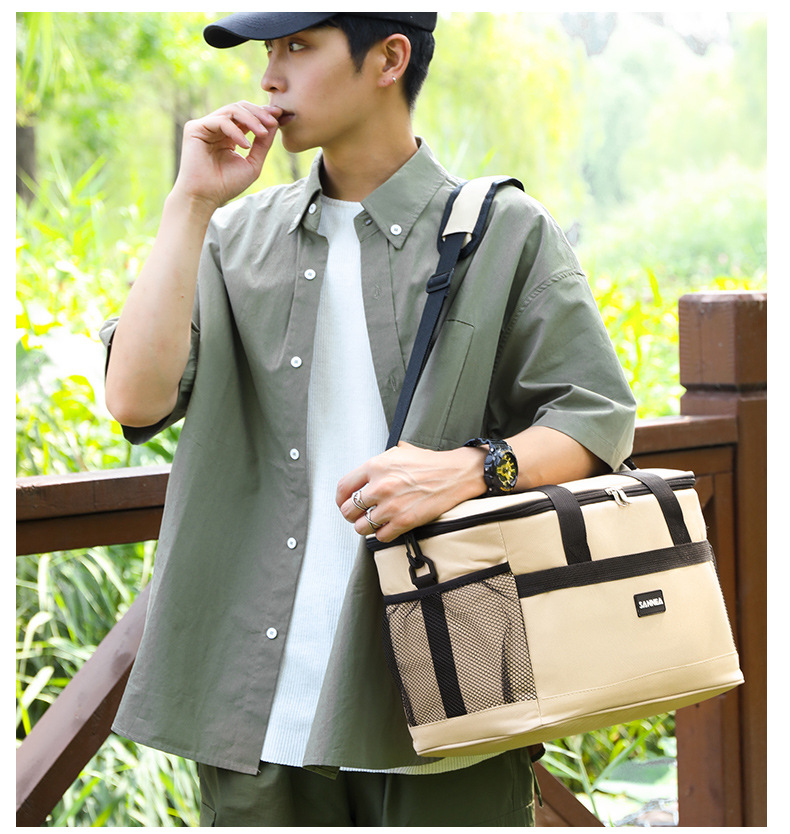 SANNE Cross-border Oxford cloth lunch box bags, hand-purified color takeout bags, outdoor picnic insulated and fresh-keeping bento ice packs pic 27