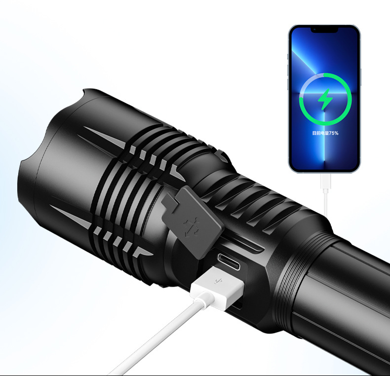 White laser flashlight, strong light, high brightness, long battery life, charging, high-power aluminum alloy laser cannon, long-range lighting fixtures, special laser lamp pic 9
