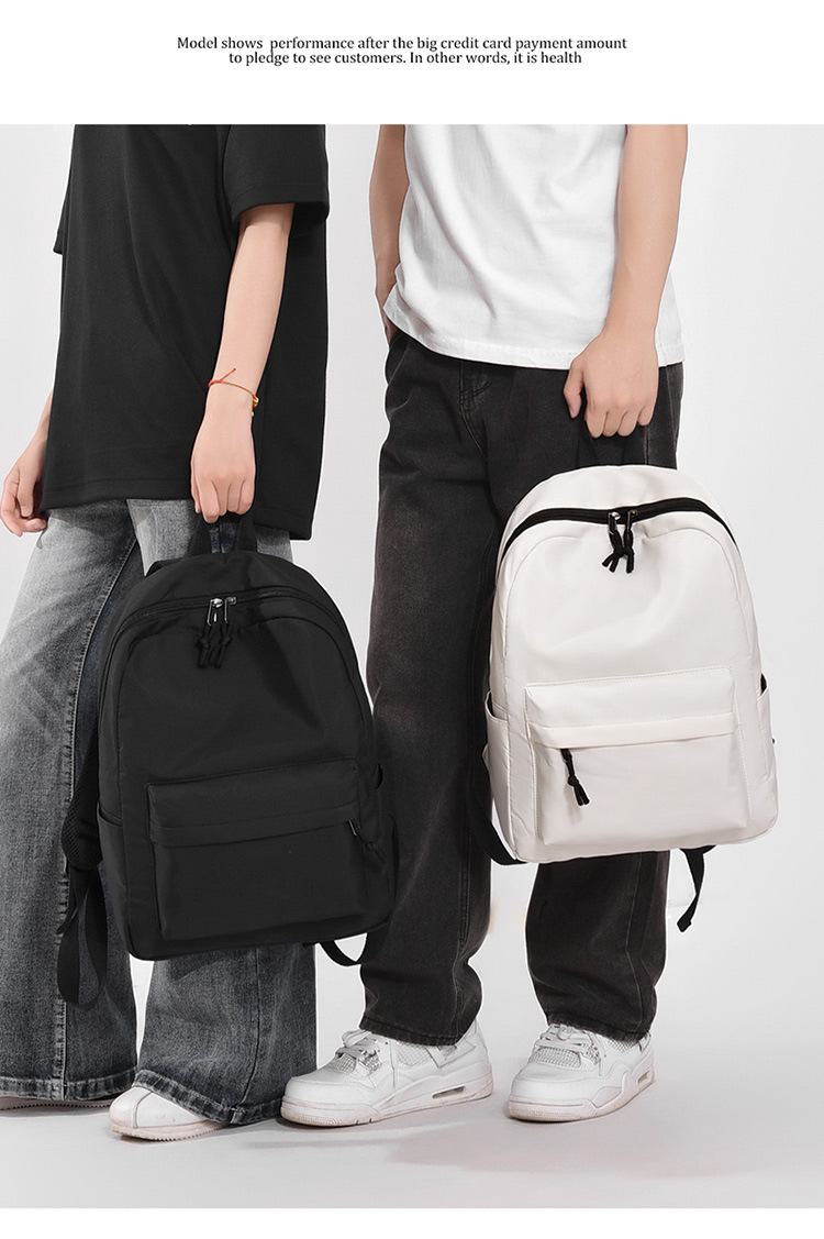 跨境休闲时尚双肩包简约潮流初高中大学生书包大容量户外旅行背包详情20