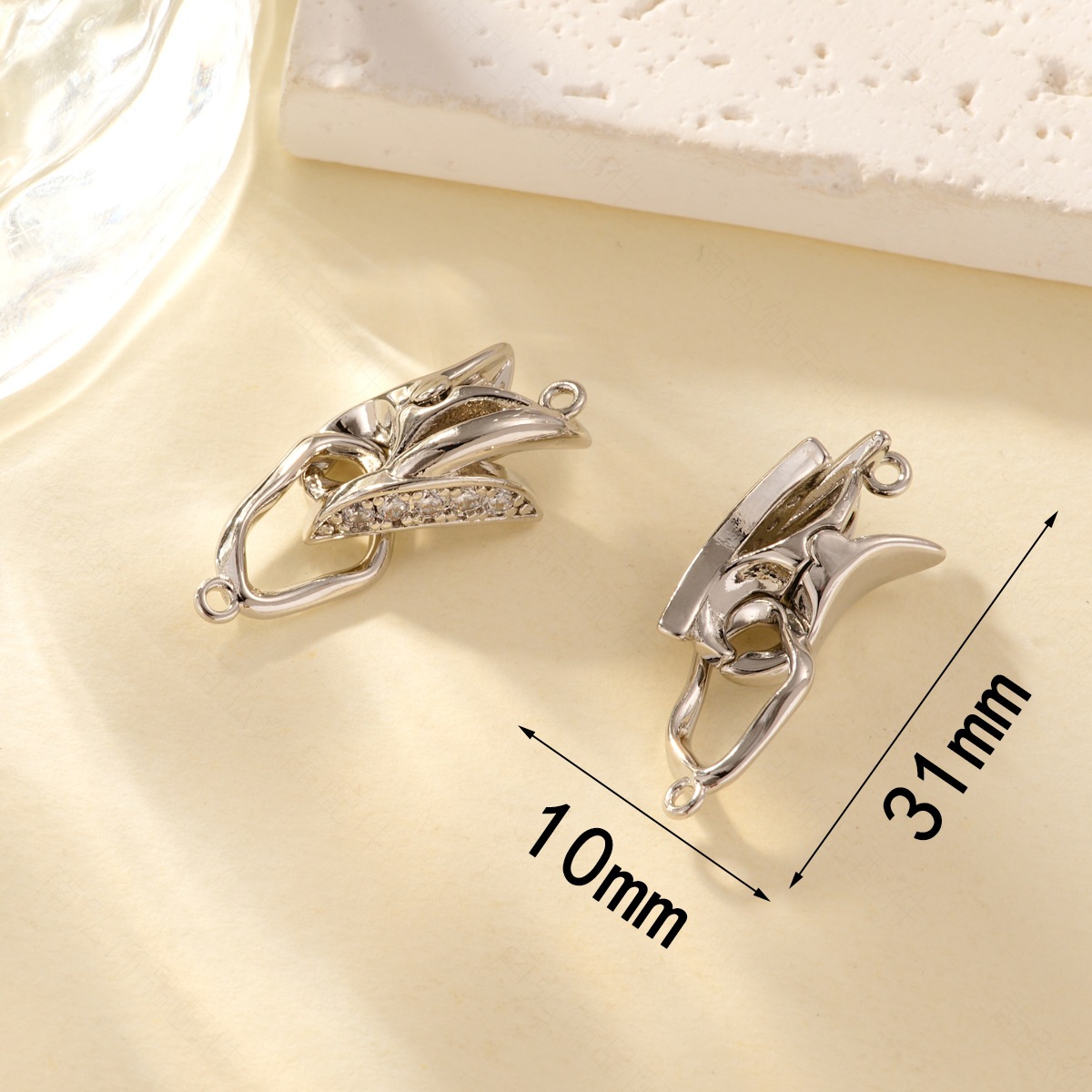 Copper-plated real gold color retention, zirconium-inlaid spring buckle, universal buckle, necklace buckle, high-end bracelet, necklace buckle, DIY jewelry accessories pic 5