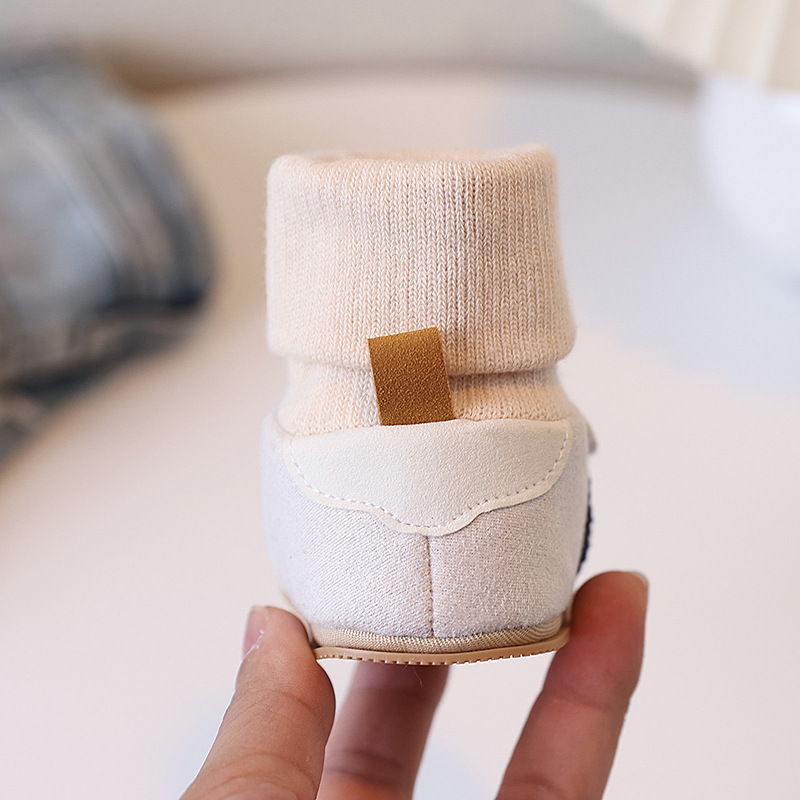 Spring and Autumn baby shoes for 0-1 year old boys and girls, soft-soled shoes and socks in one set, 3-6-9 months, casual walking shoes, anti-slip floor pic 7