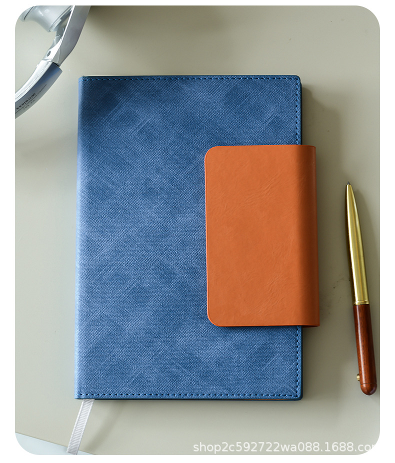 商务办公工作笔记本本子a5记事本加厚硬皮面高档高颜值订购印logo详情12