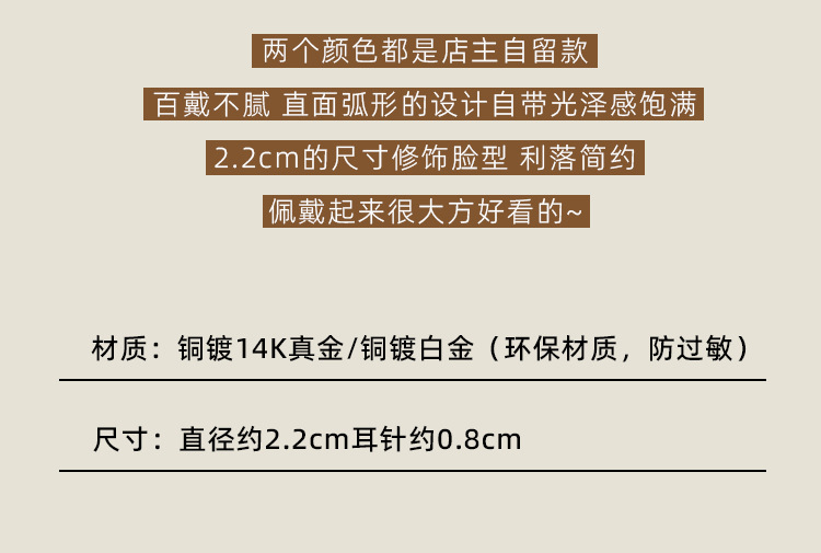 高级感圆圈耳环2025年新款潮夏季简约素圈耳圈小众设计感纯银耳饰详情34