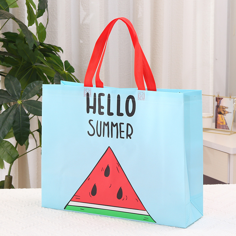 现货时尚购物服装手提袋 无纺布袋覆膜防水商用折叠礼品袋子详情7