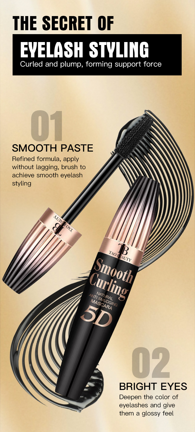 【 Cross-border Exclusive 】Tao Beauty Mascara Eyeliner Pen is waterproof, sweat-proof, long, thick, smooth and long-lasting pic 15