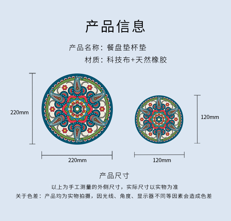 耐热茶垫杯垫隔热垫可爱餐桌垫防烫餐盘垫高颜值橡胶垫菜垫子详情7
