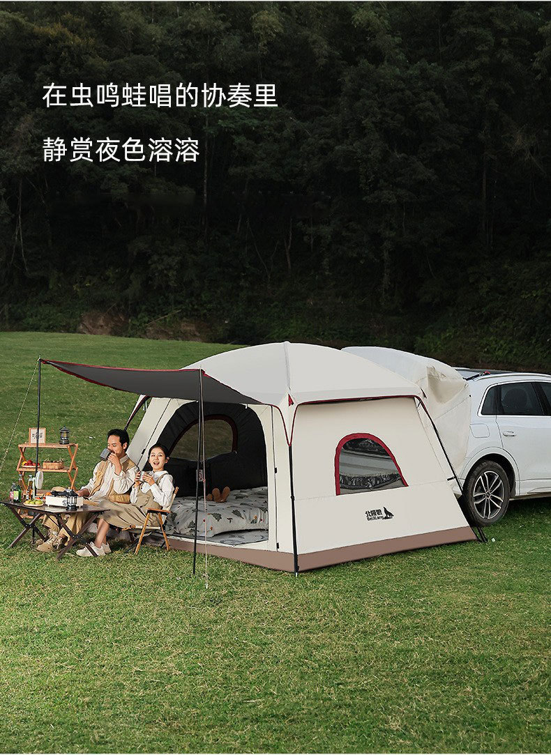 户外帐篷黑胶车尾帐三合一加厚加大防晒防暴雨露营野营过夜装备详情15