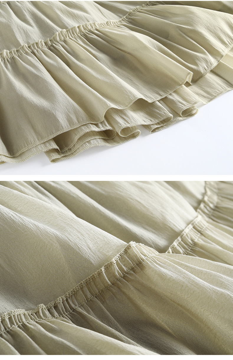 Fairy Forest style sweet pleated skirt 2024 new summer Design sense Light and thin skirt, fashionable high-waisted half skirt pic 25