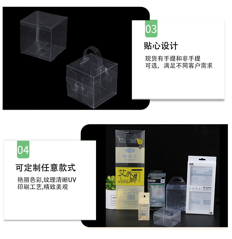 批发透明PVC折叠盒创意盲盒手办PET盒日用品塑料包装盒防尘收纳盒详情6