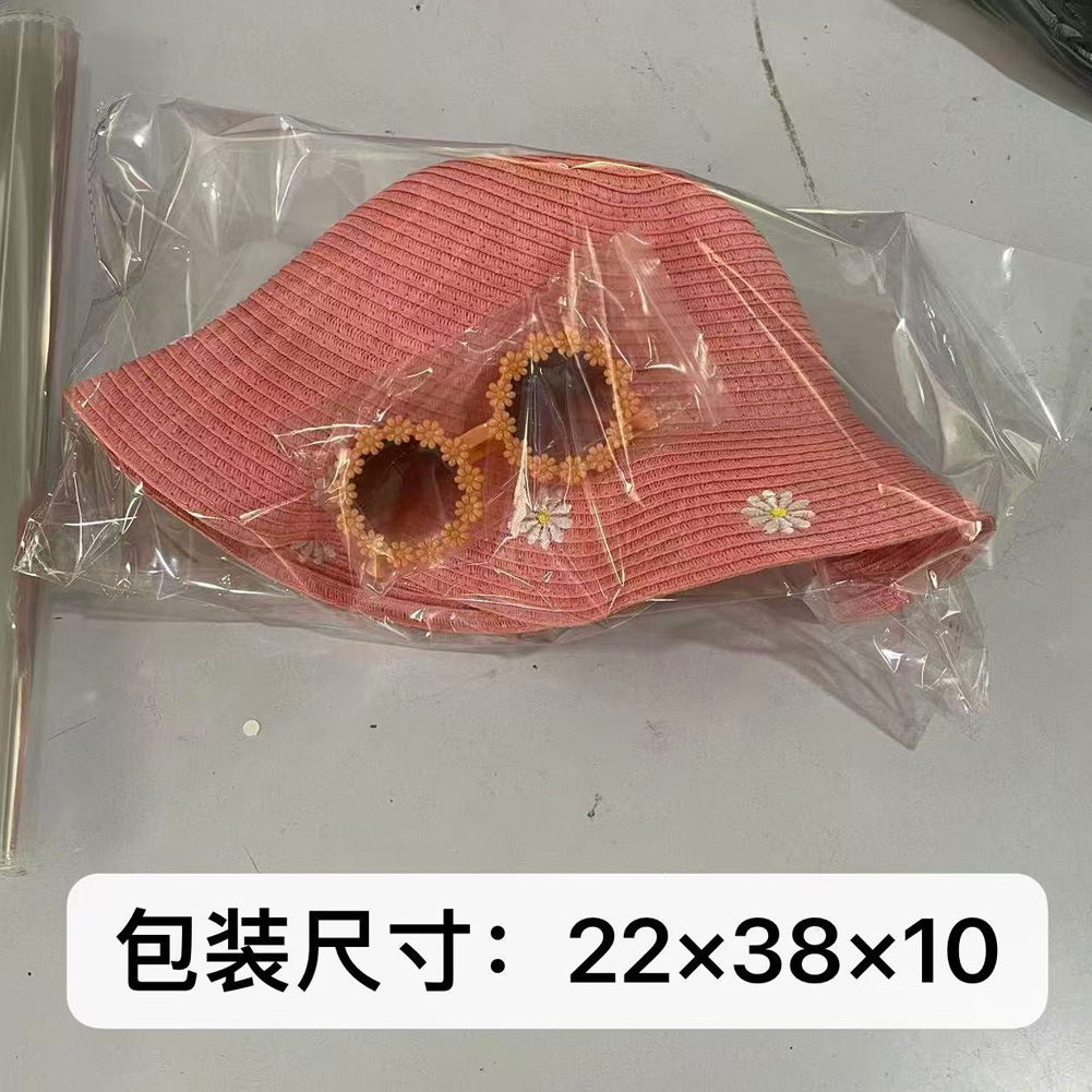 女春夏出游海边花朵草帽甜美小雏菊帽子太阳镜套装遮阳度假渔夫帽详情7