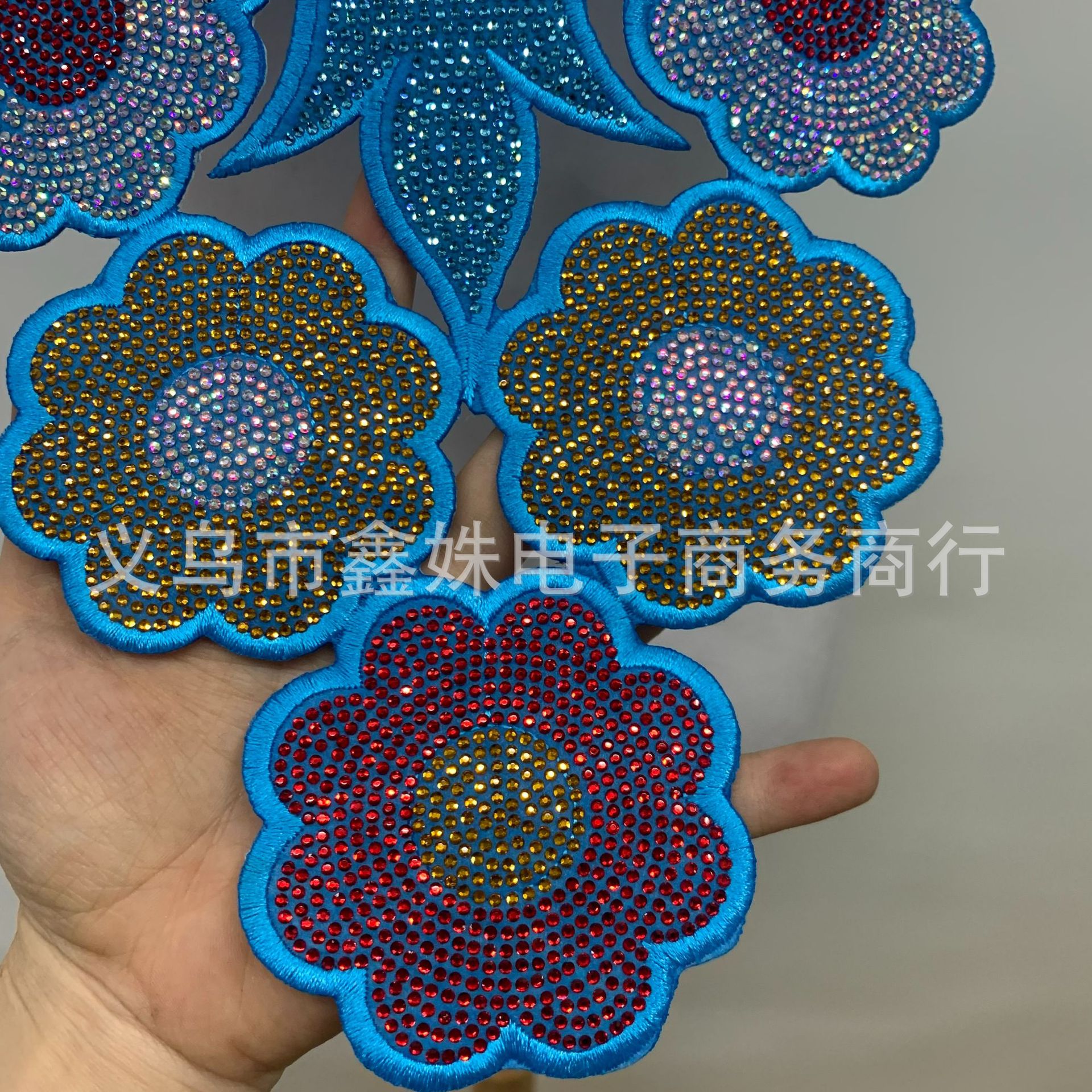 Full diamond back adhesive ironing DIY diamond-encrusted colored diamond shiny collar decoration fake collar collar accessories and auxiliary materials pic 2