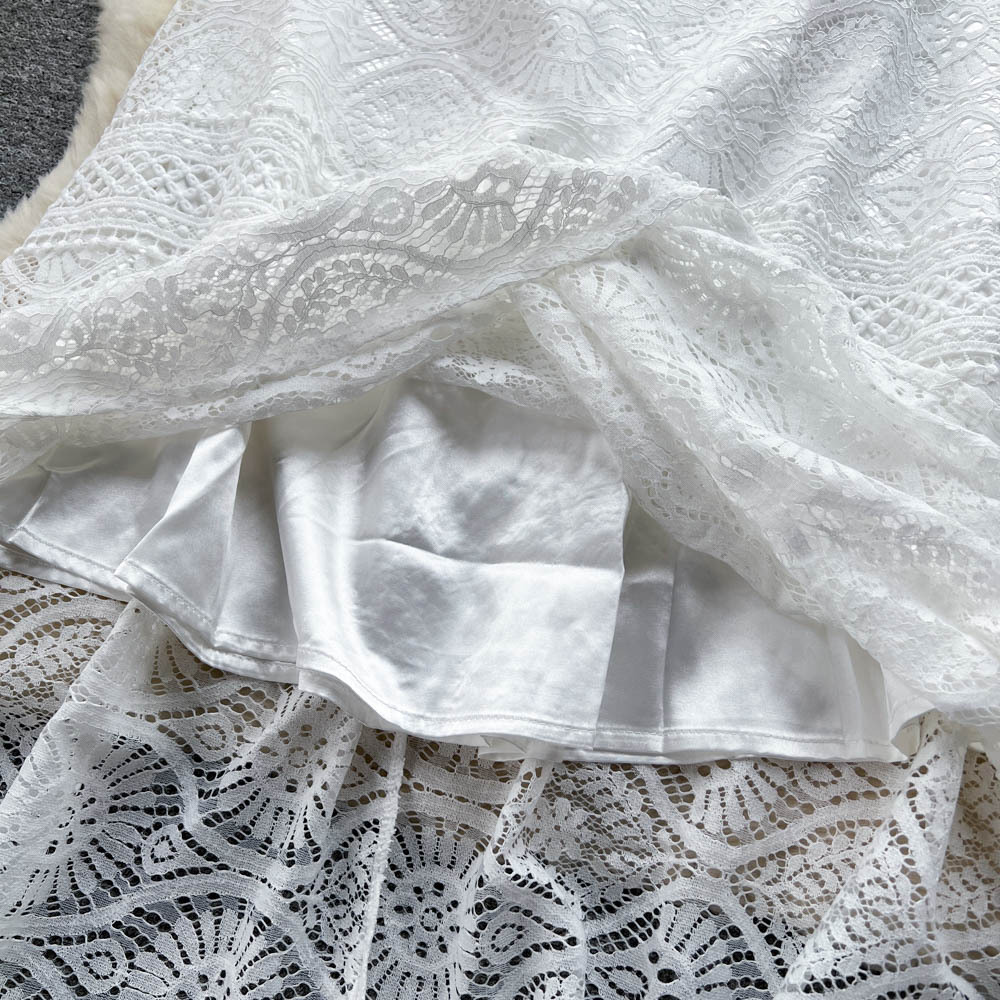 European-style lace dress with a thousand gold pieces, embroidered and hollowed-out design, and lotus leaf sleeves, exudes a high-end and elegant princess style pic 13