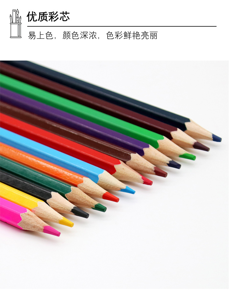 Wholesale of pencils, double-headed colored rod pencils, laser engraving pencils, HB triangular rod pencils, student writing and drawing pic 7