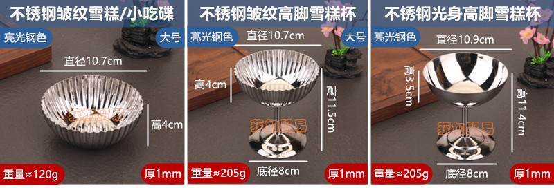 不锈钢异形酱汁盅干果碟果酱碟咖啡豆称量器皿餐厅调料盅小吃碗碟详情20
