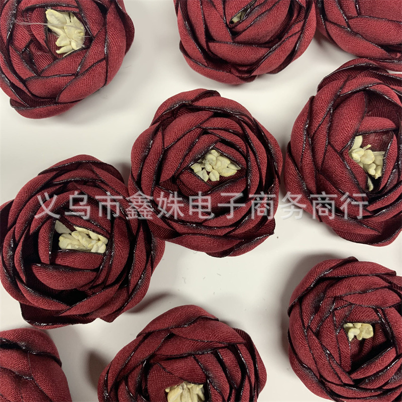 玫瑰花朵烧边花心服装辅料鞋包发饰饰品服装服饰配件详情4