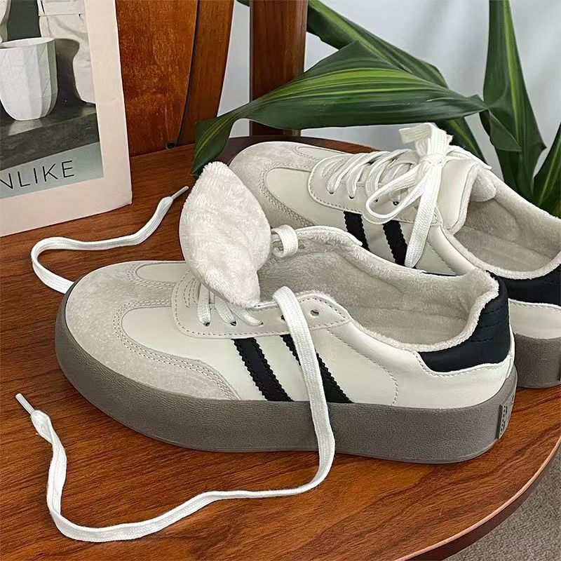 德训鞋2025冬季新款女鞋舒适时尚低帮休闲复古板鞋厚底增高小白鞋详情24