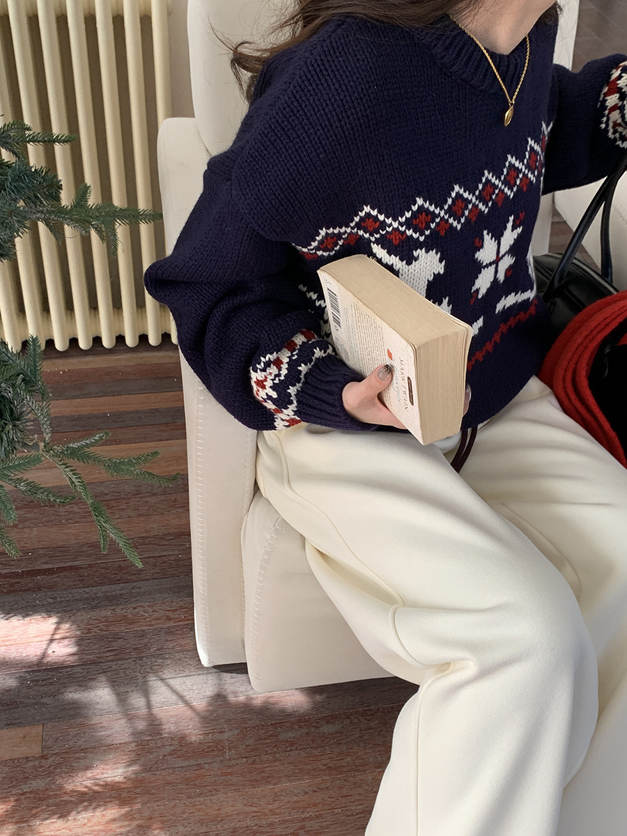 3thMorning撞色抽绳小狗刺绣宽松束脚阔腿加绒卫裤ZY2580详情29