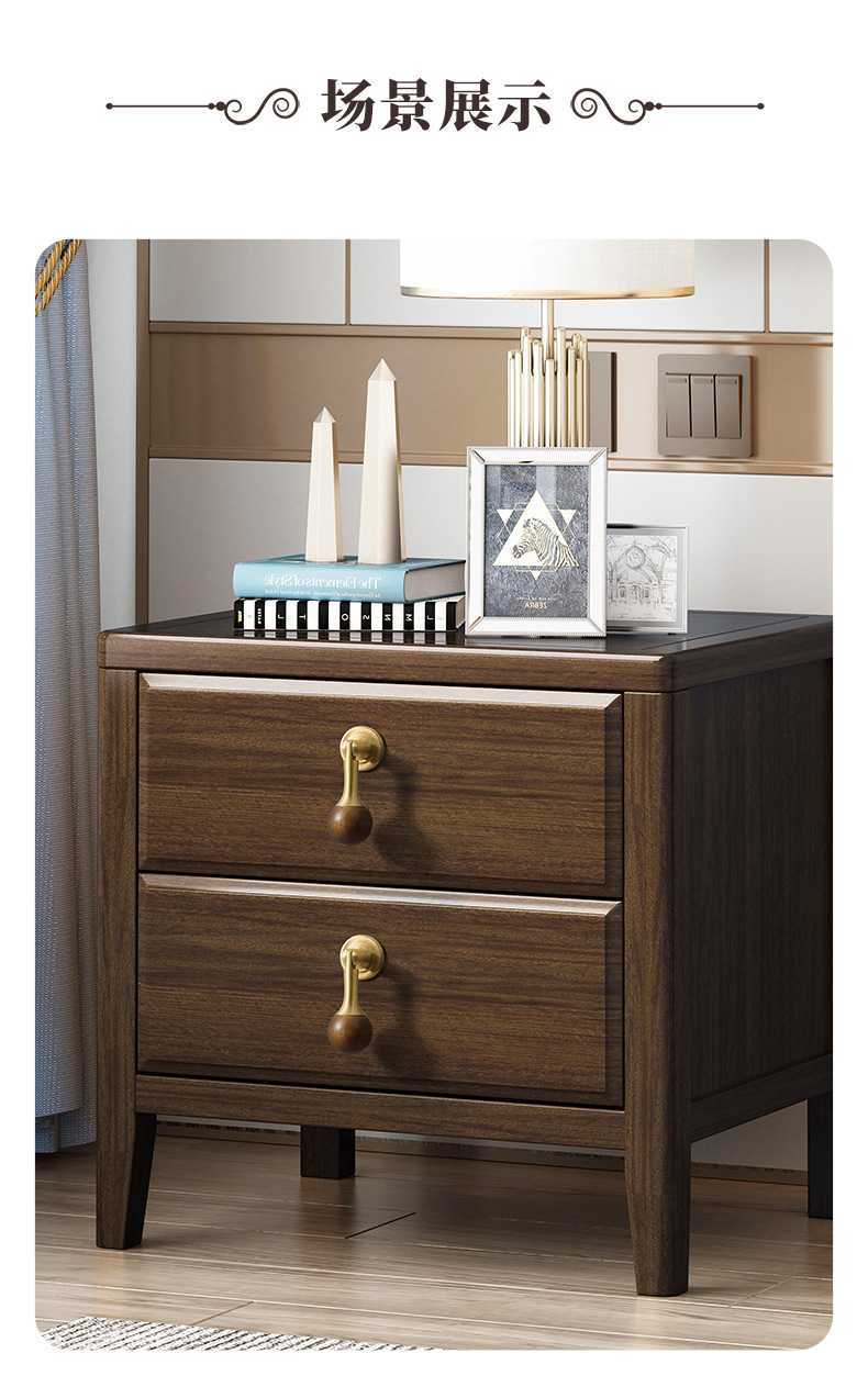 Factory wholesale of Chinese-style walnut wood wardrobe door handles, simple brass cabinet drawer furniture, and round ball handles pic 7