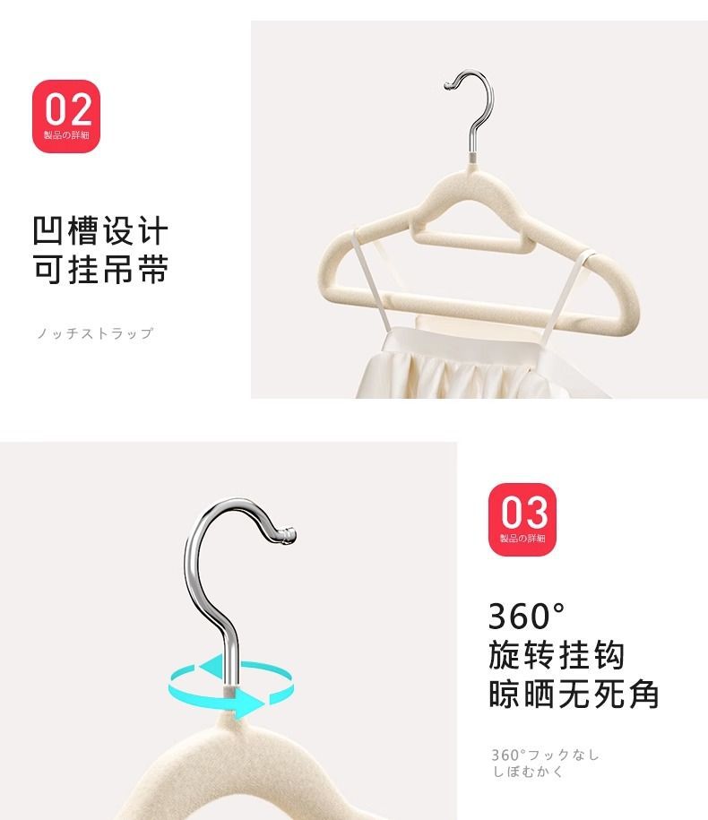 植绒衣架家用挂衣无痕防肩角防滑不起包撑子整理师干湿两用批发详情20