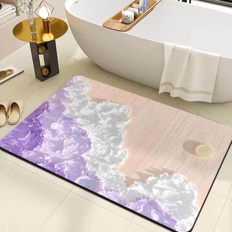膨胀风3D油画浴室垫家用卫生间进门吸水地垫防滑硅藻泥地垫厕所垫详情24