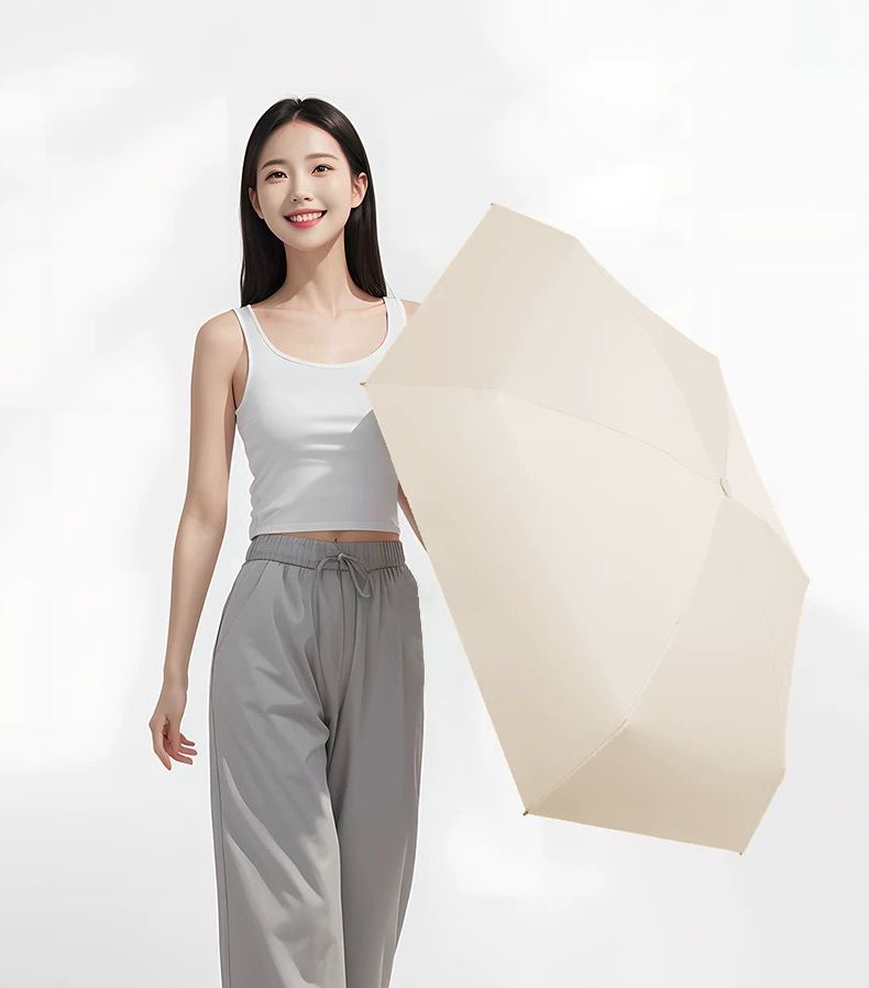 防晒五折伞胶囊伞遮阳伞女士高级感黑胶伞晴雨两用太阳迷你超轻伞详情11