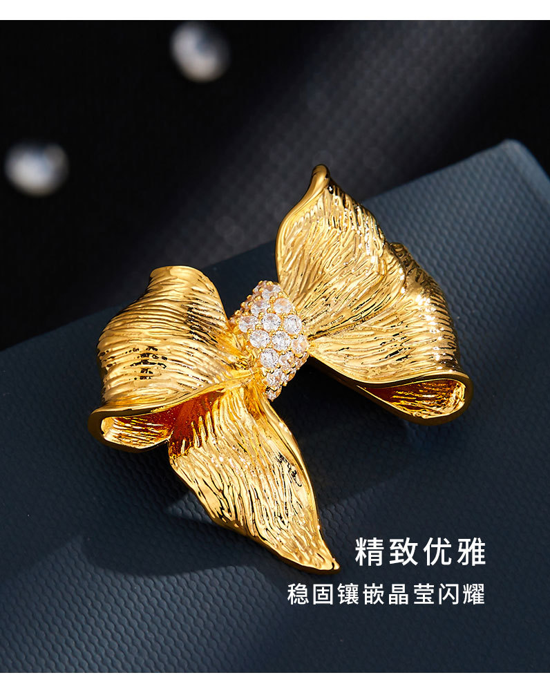European and American style light luxury bow brooch, original design, simple and versatile, exquisite brooch, new autumn and winter suit pin pic 17