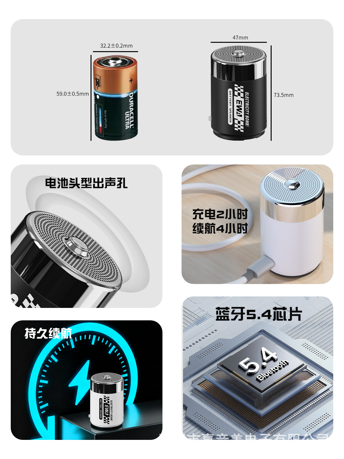The creative design of the EWA-156 battery shape, the aesthetic combination of metal materials and electroplating processes pic 2