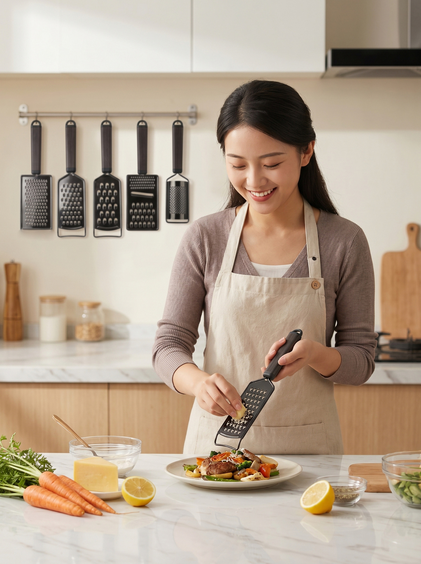 Stainless steel grater, multi-functional household vegetable cutter, kitchen coarse and fine shreds, potato and ginger shreds grater pic 11